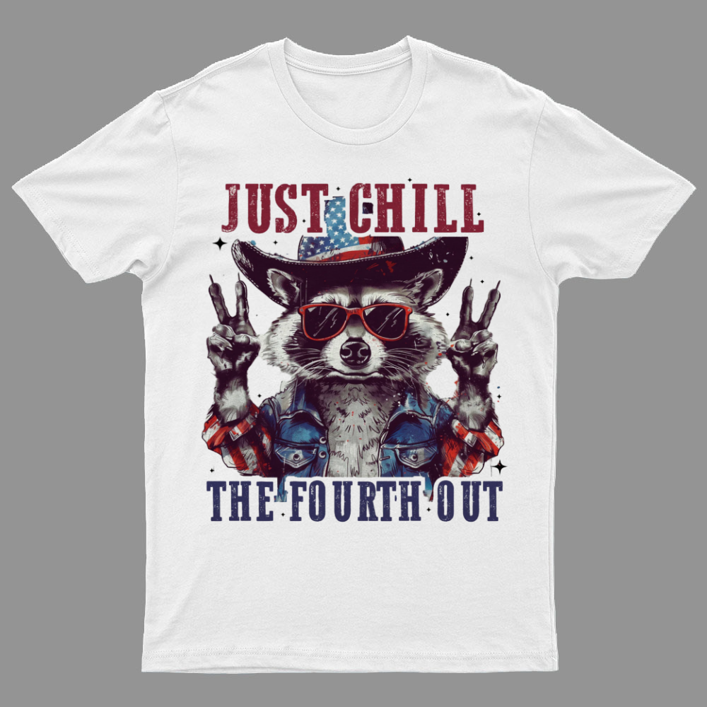 Raccoon Just chill the fourth out Independence Day 1776 Unisex T-Shirt