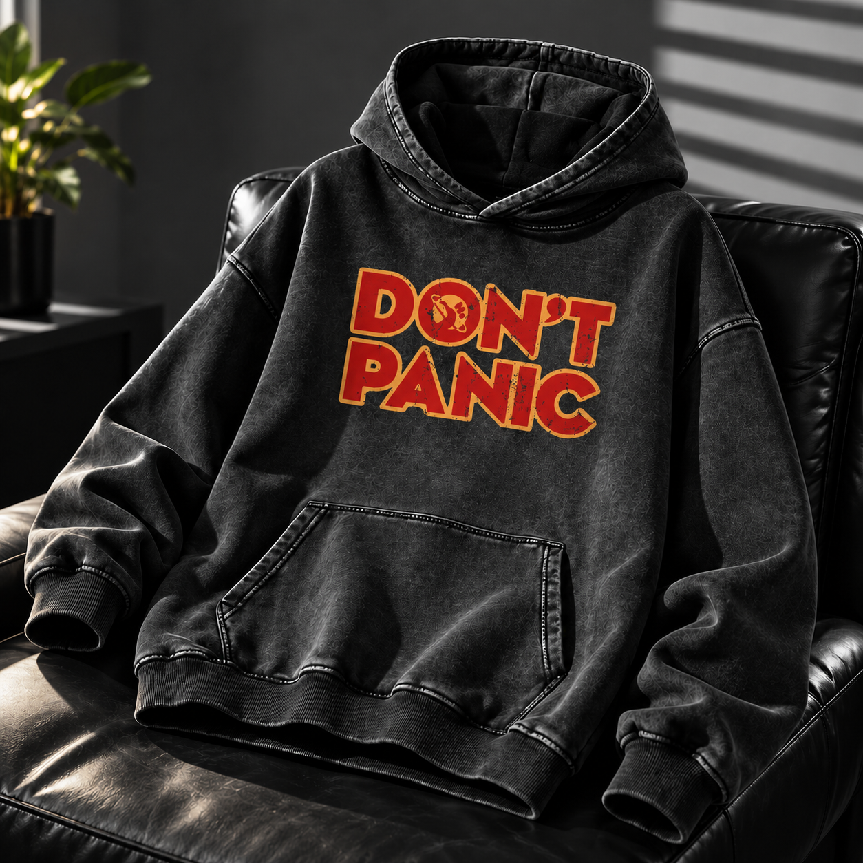 Dont Panic Vintage Distressed Hoodie
