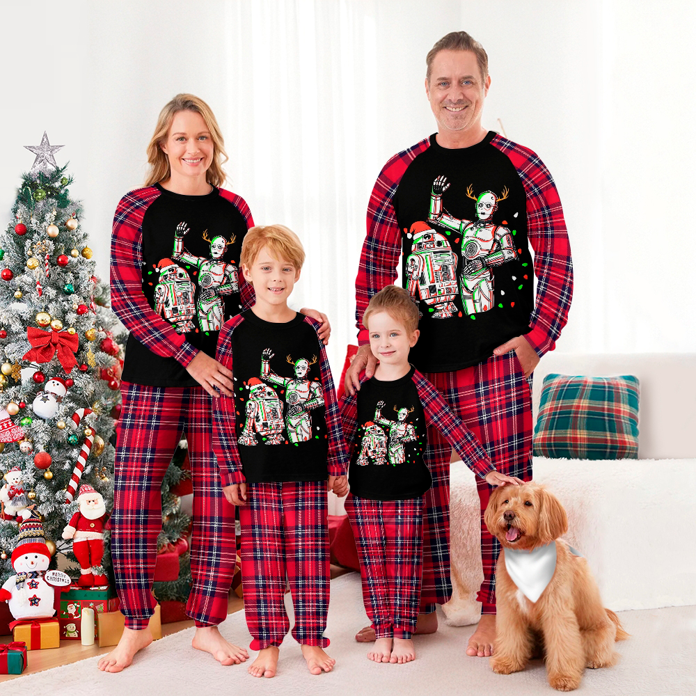 R2D2 And C-3PO Christmas Family Christmas Pajamas Set