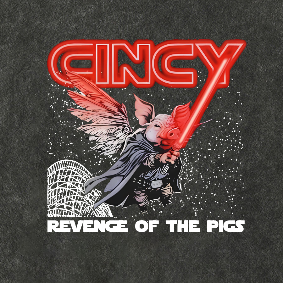Revenge of the pigs graphic Vintage Distressed T-shirt