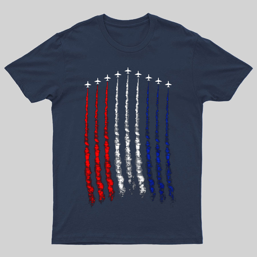 Red White Blue Air Force Flyover 1776 T-Shirt
