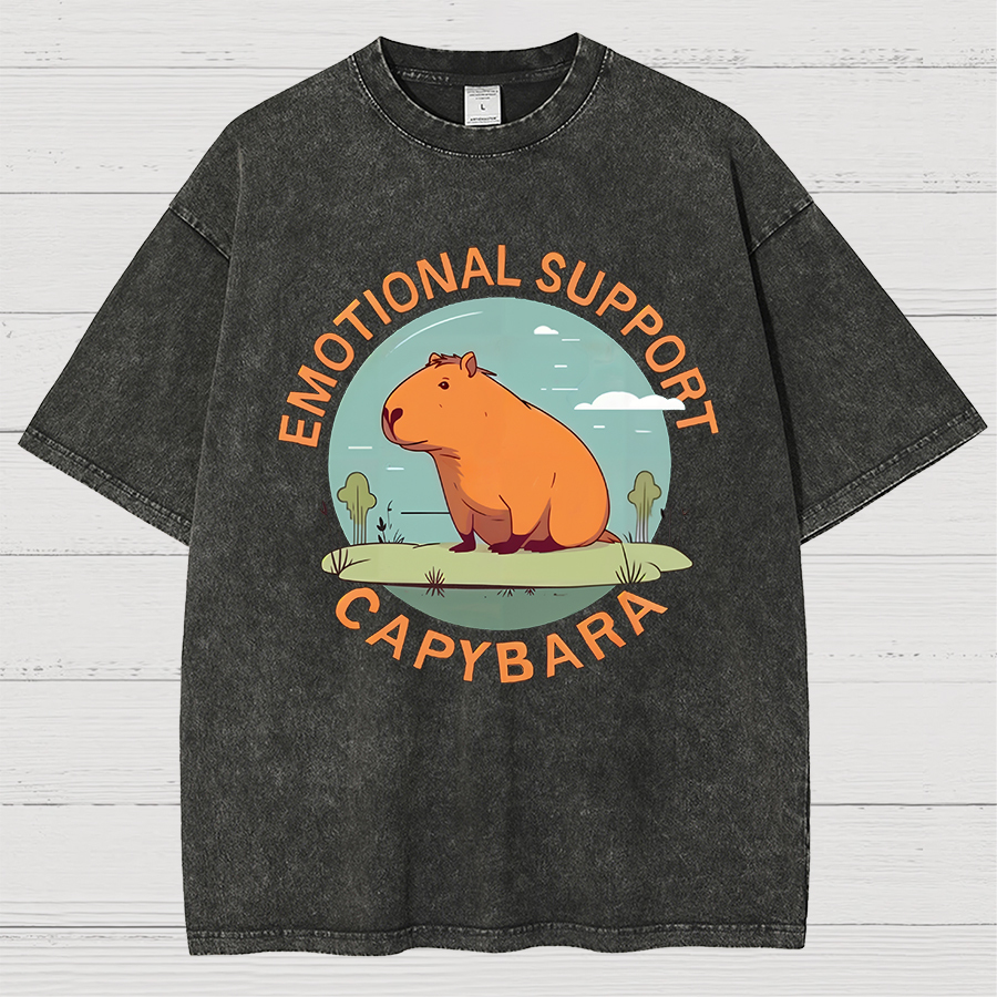 Emotional Support Capybara Vintage Distressed T-shirt