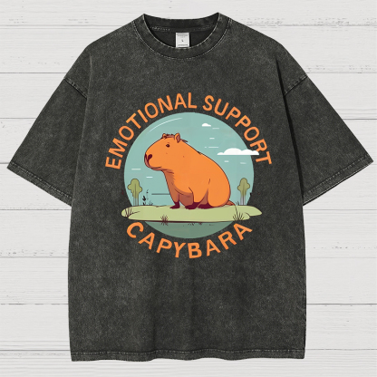 Emotional Support Capybara Vintage Distressed T-shirt