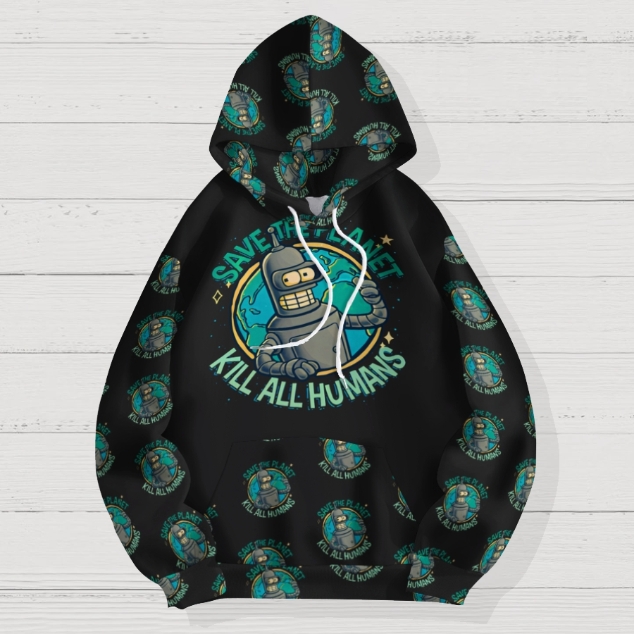 Save The Planet Kill All Humans Air Layer Hoodie