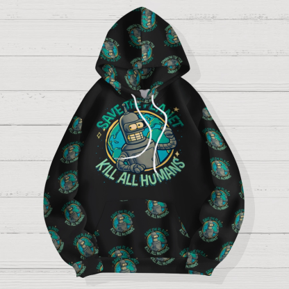 Save The Planet Kill All Humans Air Layer Hoodie