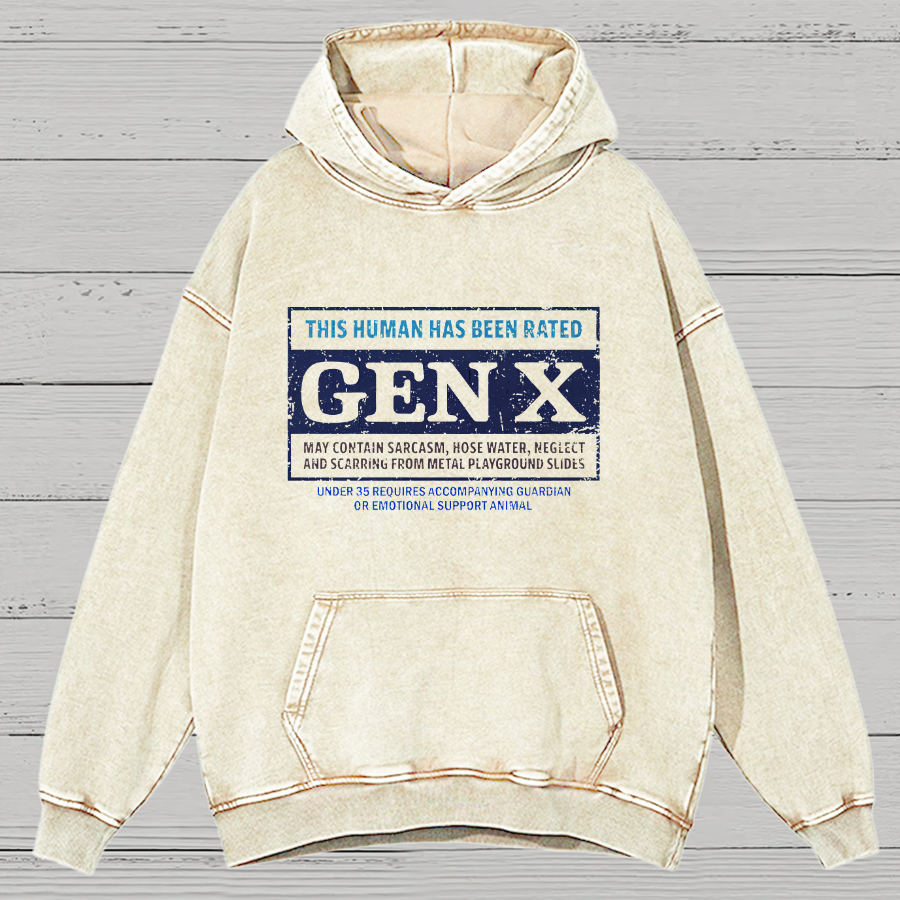 GenX Vintage Distressed Hoodie