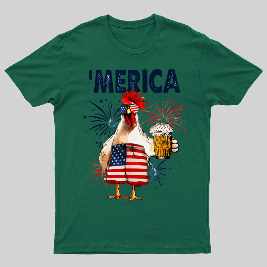 Independence Day Chickens Geeky T-Shirt