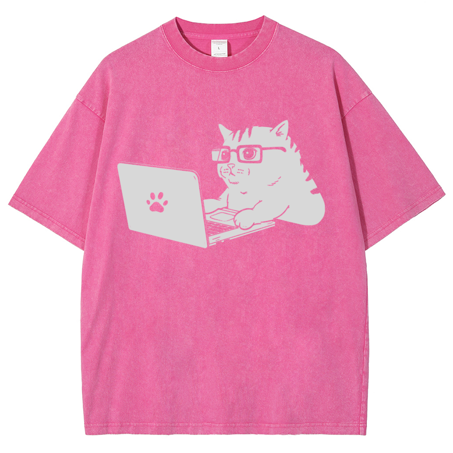 Cats & Computers Vintage Distressed T-shirt