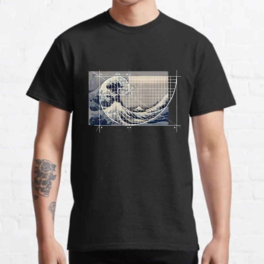 Hokusai Meets Fibonacci Geeky T-Shirt