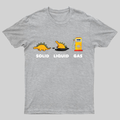 Dinosaur Solid Liquid Gas Science Geeky T-Shirt
