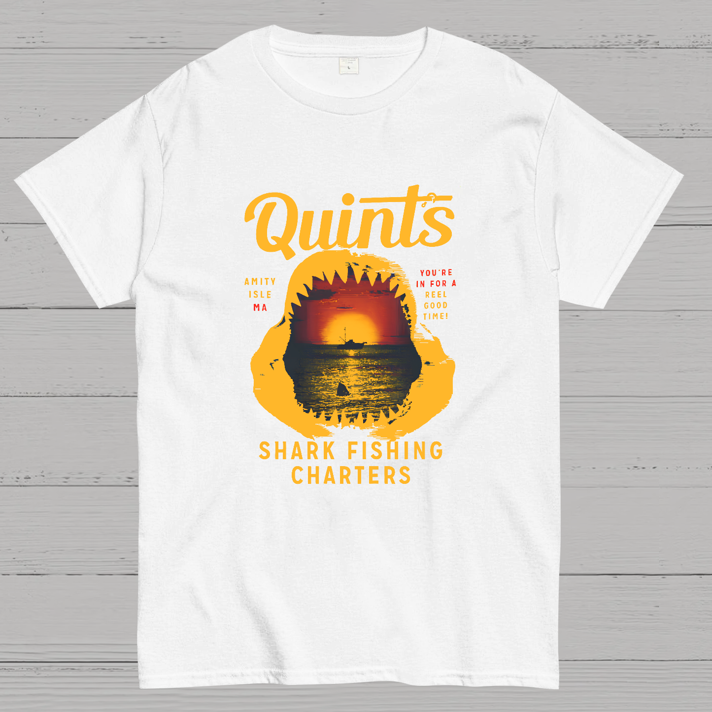 Quint's Shark Fishing Charters Geeky T-Shirt