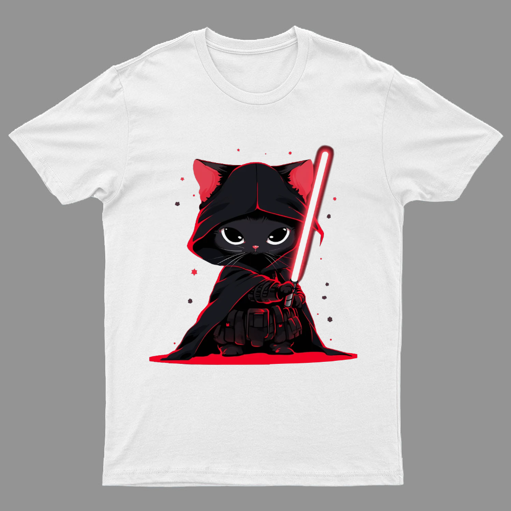 Cat Vader Embrace the Feline Dark Side! Nerdy T-Shirt