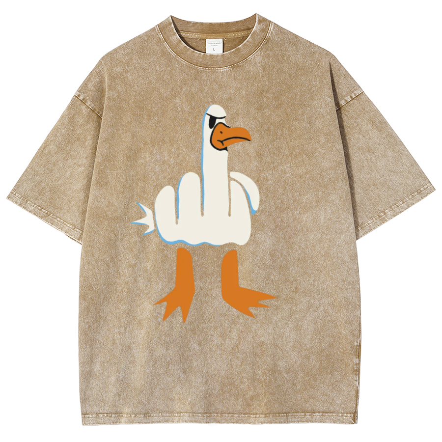 Rude Seagull Design Funny Vintage Distressed T-shirt