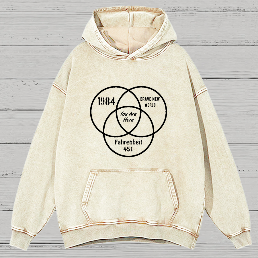 You Are Here Vintage Distressed Hoodie