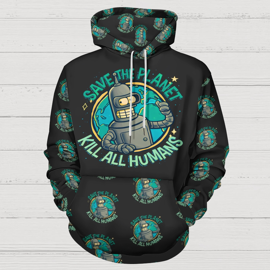 Save The Planet Kill All Humans Air Layer Hoodie