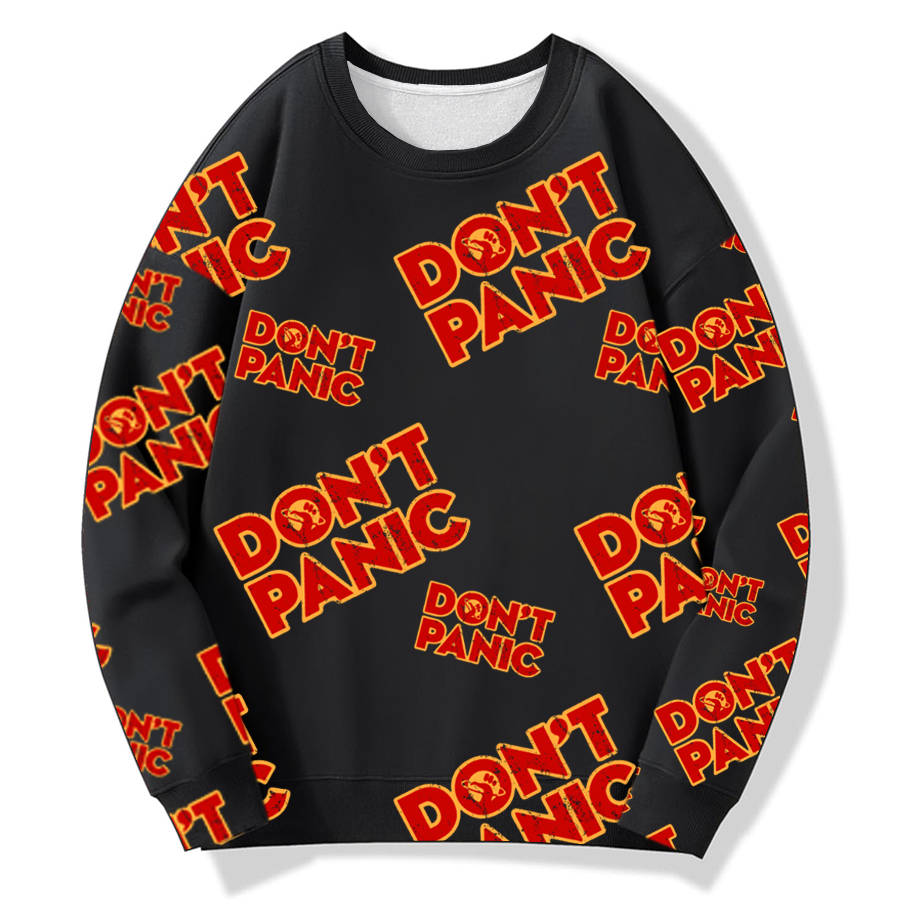 Don't Panic Air Layer Crew-Neck Print Sweatshirt