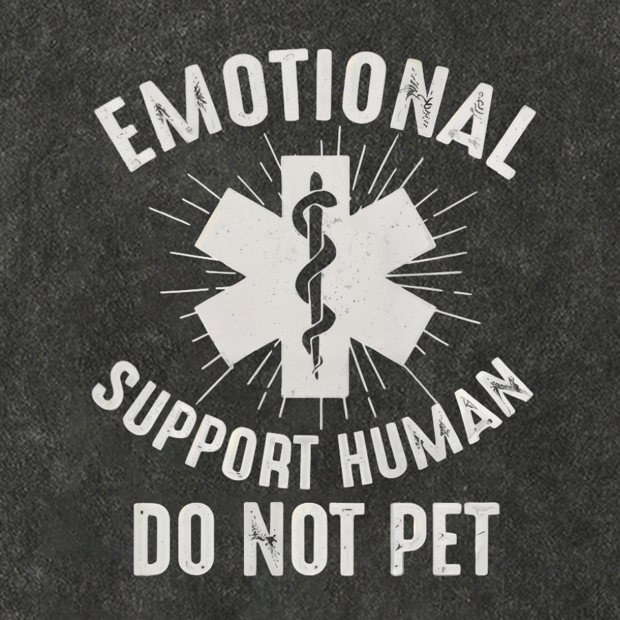 Emotional Support Human Vintage Distressed T-shirt