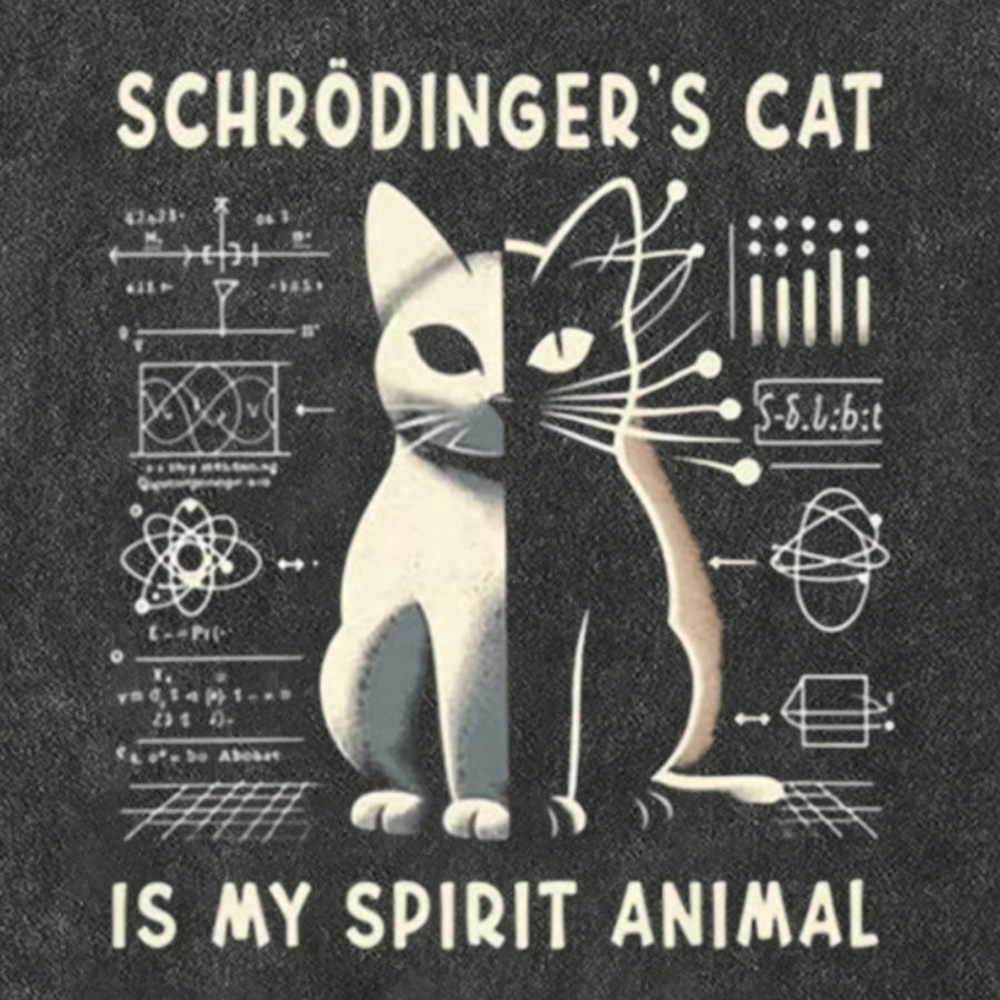 Schrodinger's Сat Science Vintage Distressed T-shirt