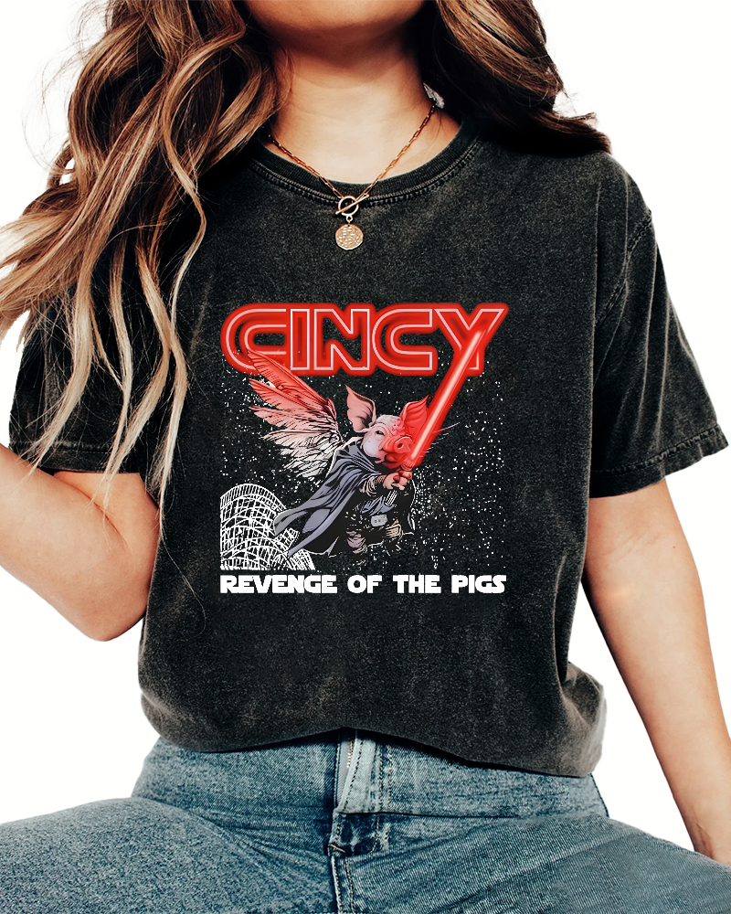 Revenge of the pigs graphic Vintage Distressed T-shirt