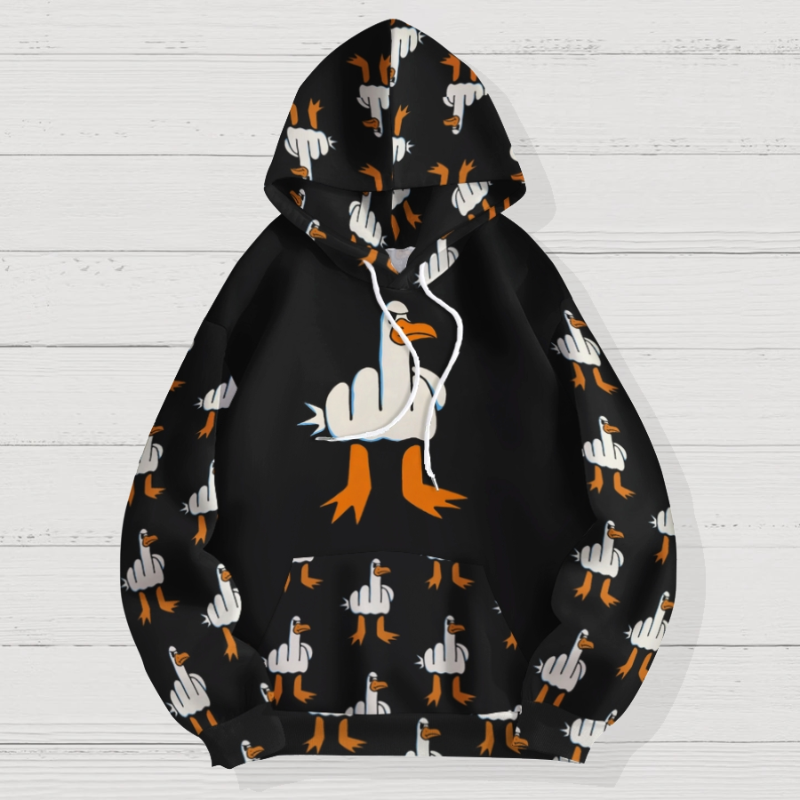 Rude Seagull Design Funny Air Layer Hoodie