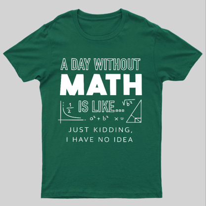 A Day Without Math Is Like Geeky T-Shirt