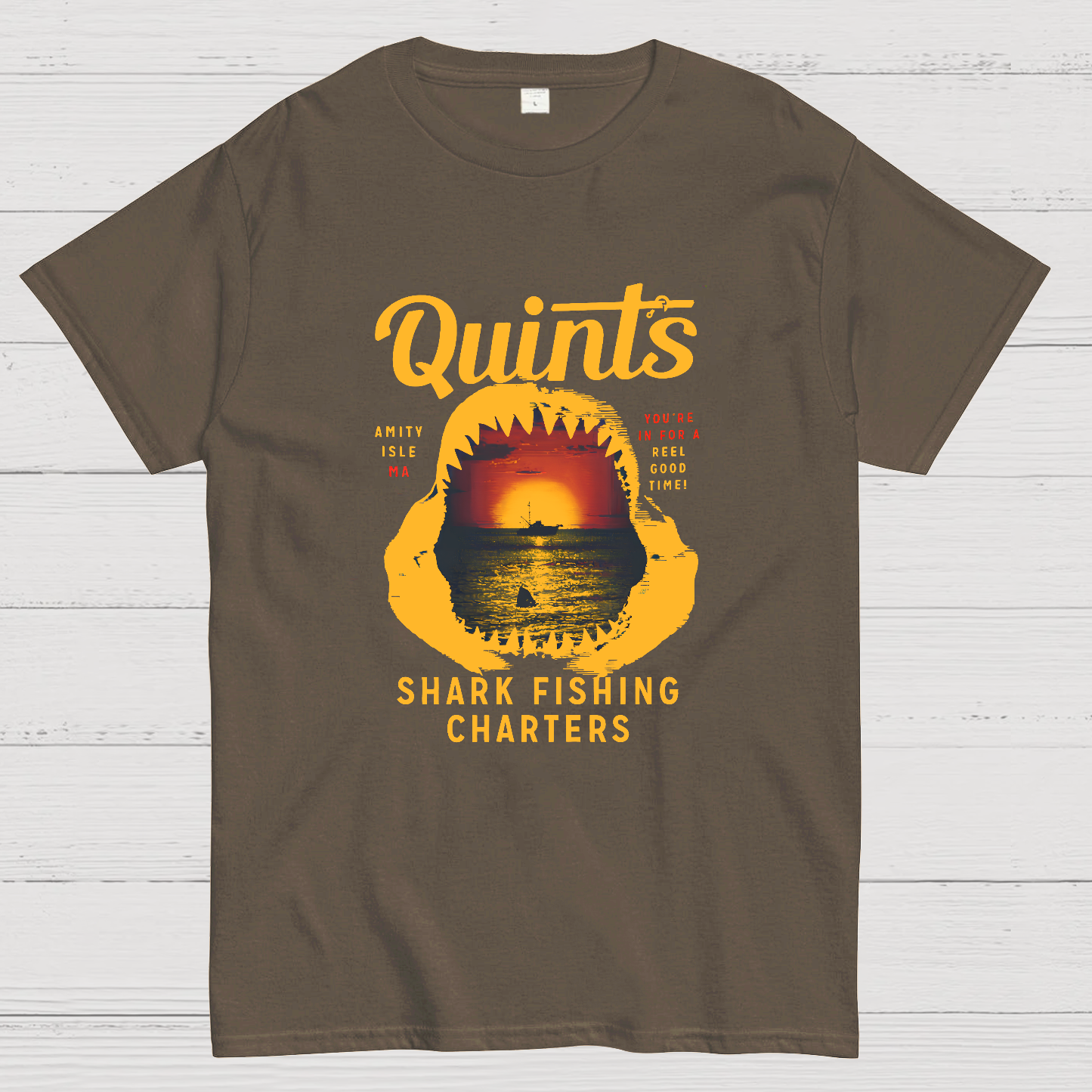 Quint's Shark Fishing Charters Geeky T-Shirt