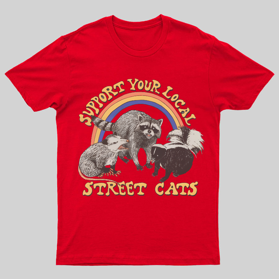 Support Your Local Street Cats (raccoon) Tee