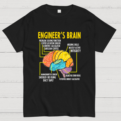 Engineer's Brain Funny Sarcastic Geeky T-Shirt