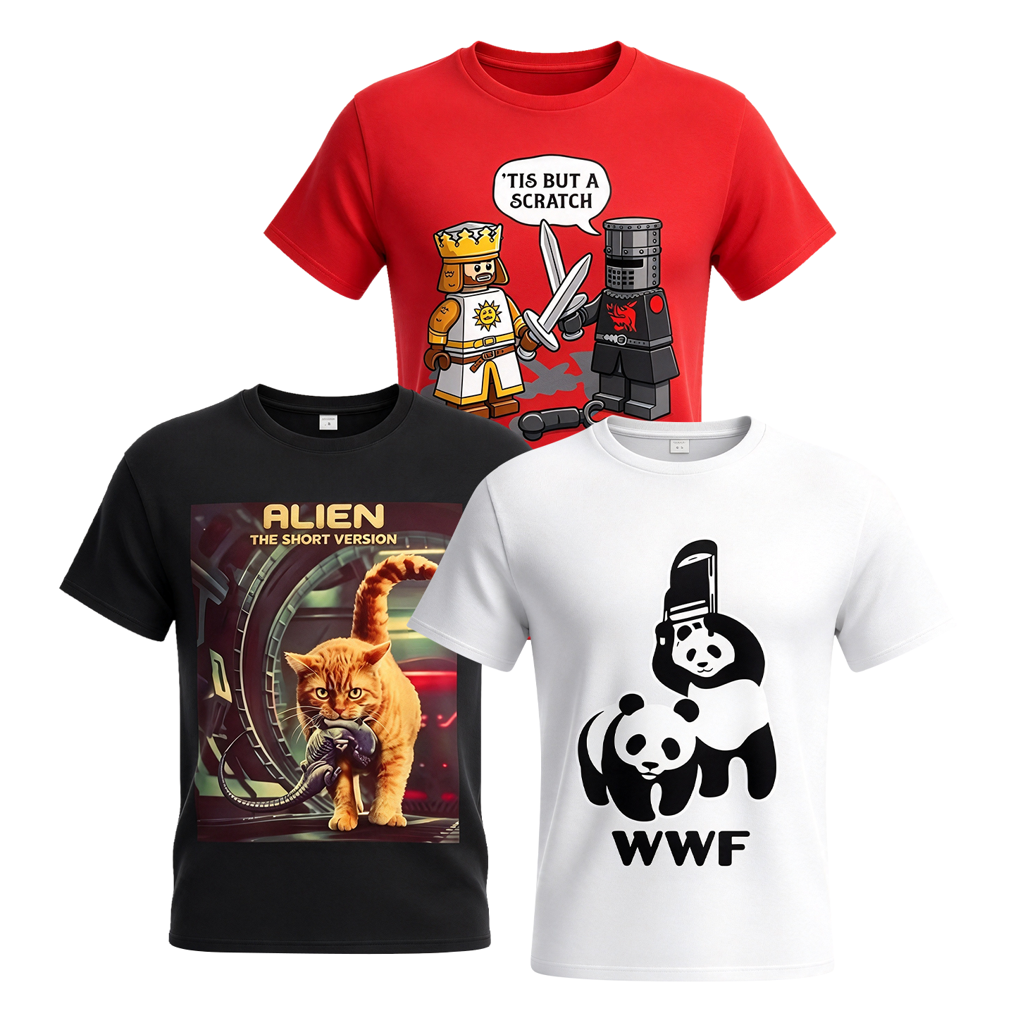 Premium 100% Cotton Geek Graphic T-Shirts, 3-Pack Multipack 006