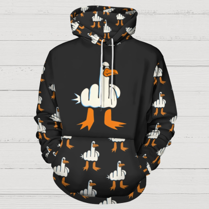 Rude Seagull Design Funny Air Layer Hoodie