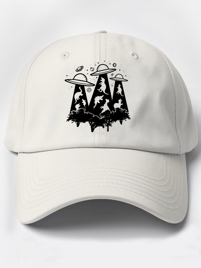 Dinosaur Alien Abduction Unisex Cotton Hat