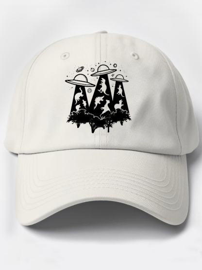 Dinosaur Alien Abduction Unisex Cotton Hat