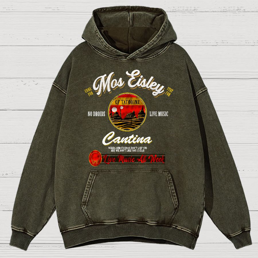 Mos Eisley Cantina Tatooine Graphic Print Vintage Distressed Hoodie