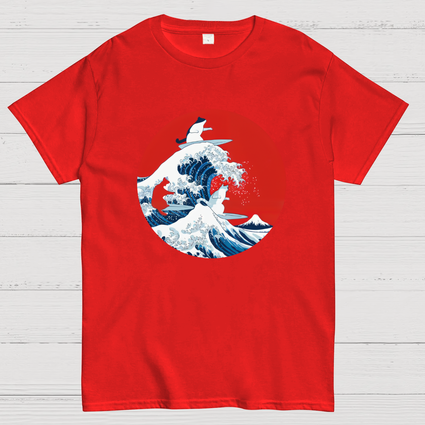 Surfing Cat Funny T-Shirt
