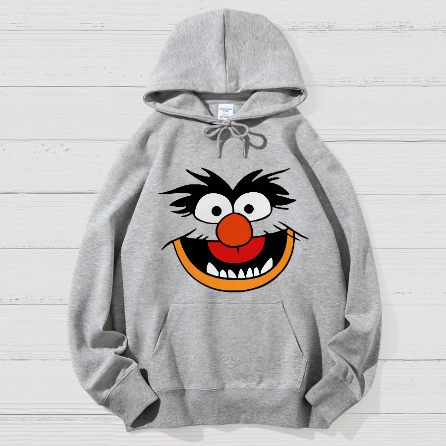 Retro Pop Culture Puppet Face Geek Cotton Hoodie