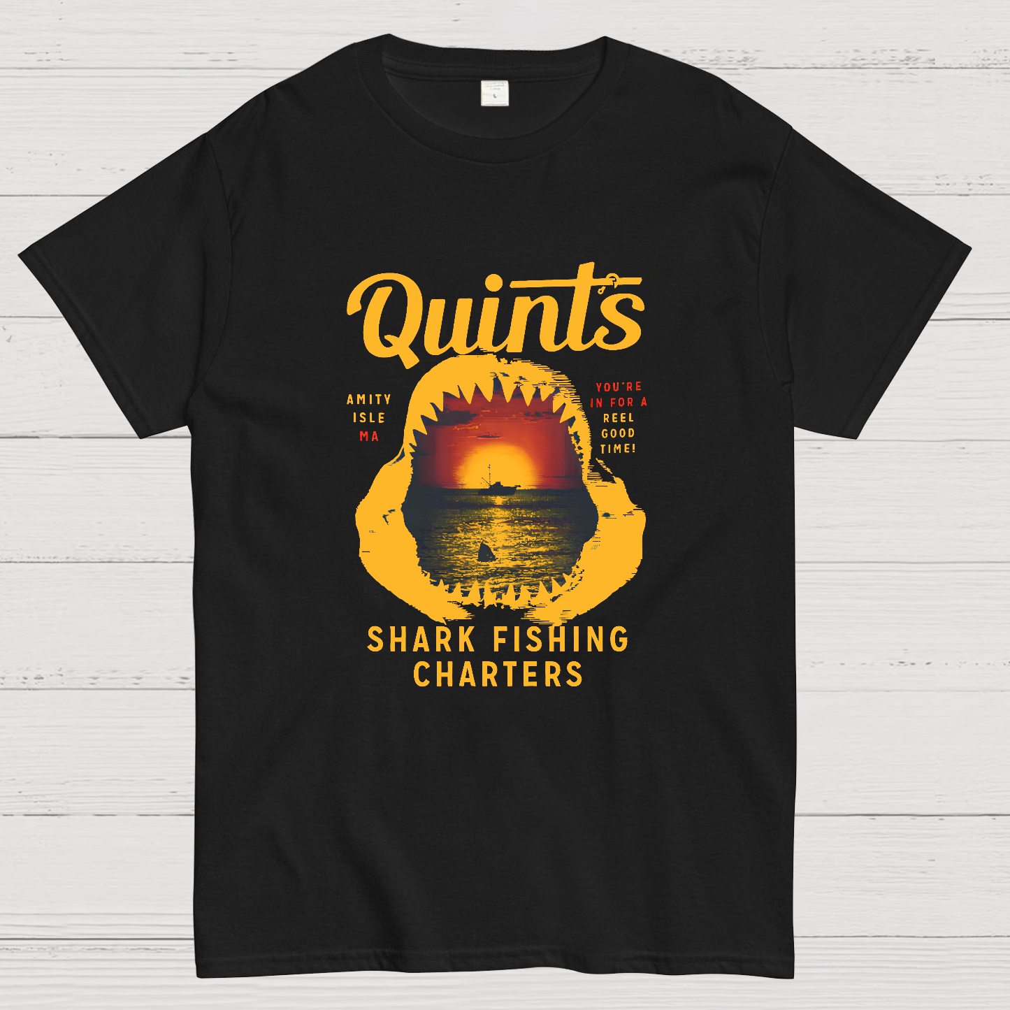 Quint's Shark Fishing Charters Geeky T-Shirt