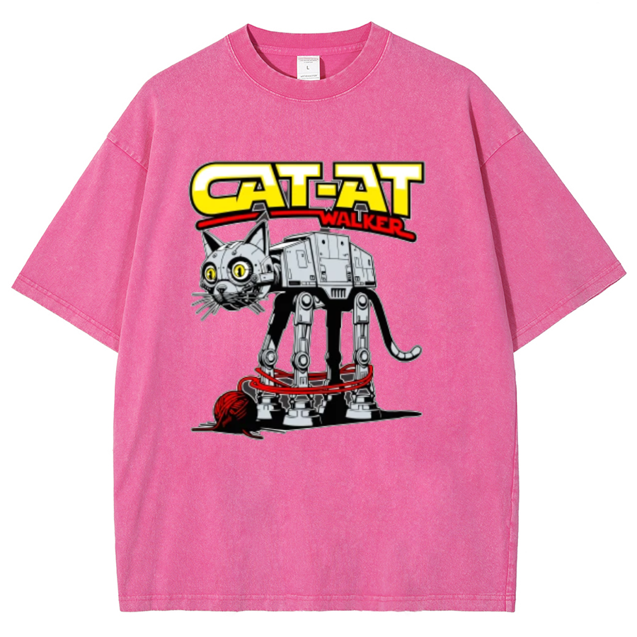 Funny Cat-at Walker,Cat Geeky Vintage Distressed T-shirt