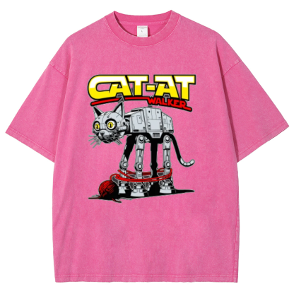 Funny Cat-at Walker,Cat Geeky Vintage Distressed T-shirt