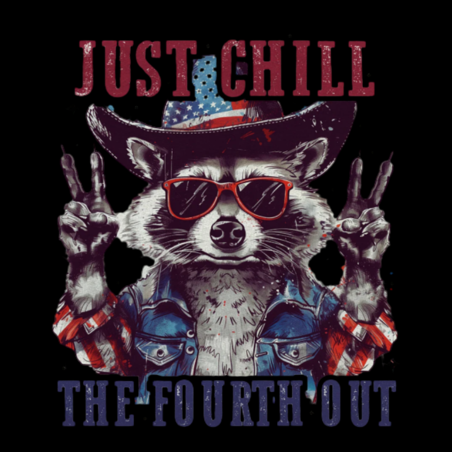 Raccoon Just chill the fourth out Independence Day 1776 Unisex T-Shirt