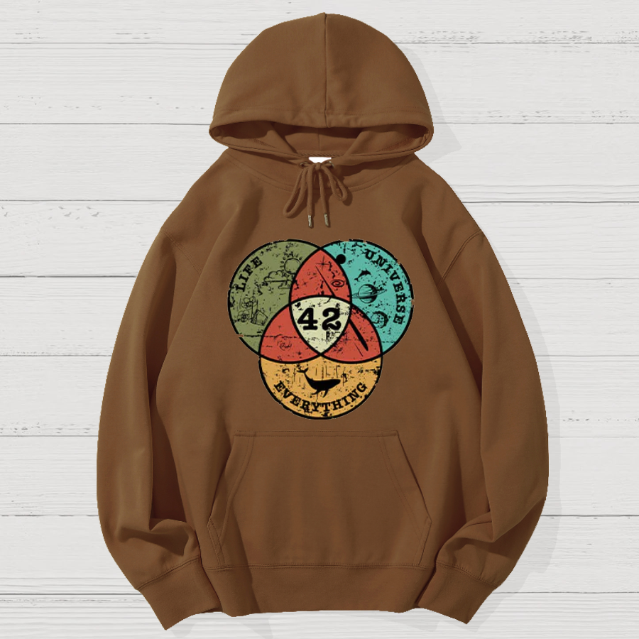 Life, the Universe & Everything Nerdy Graphic Geek Cotton Hoodie