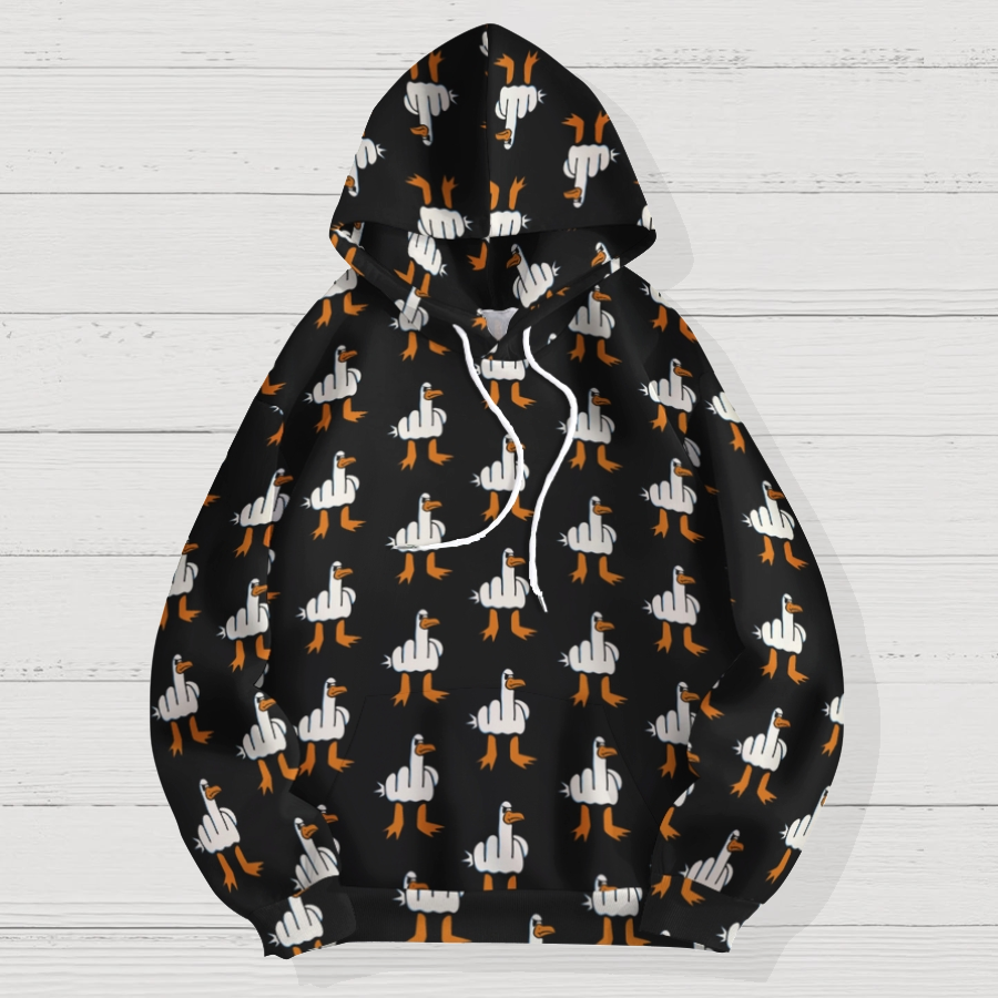 Rude Seagull Design Funny Air Layer Hoodie
