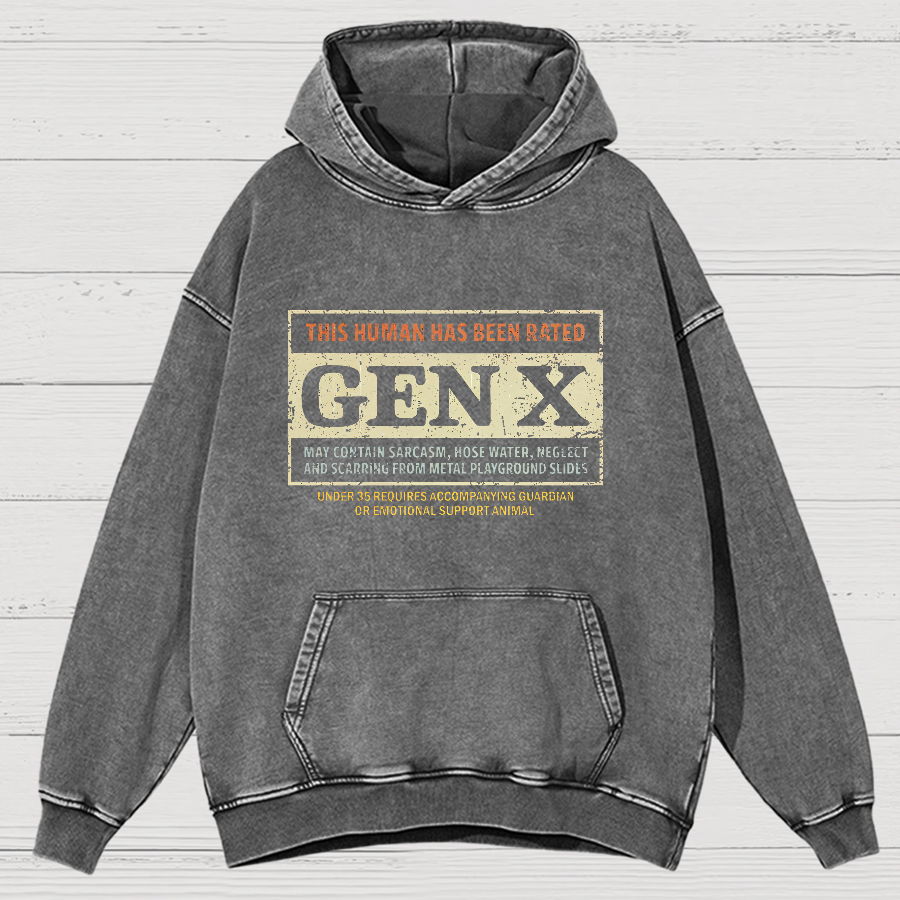 GenX Vintage Distressed Hoodie