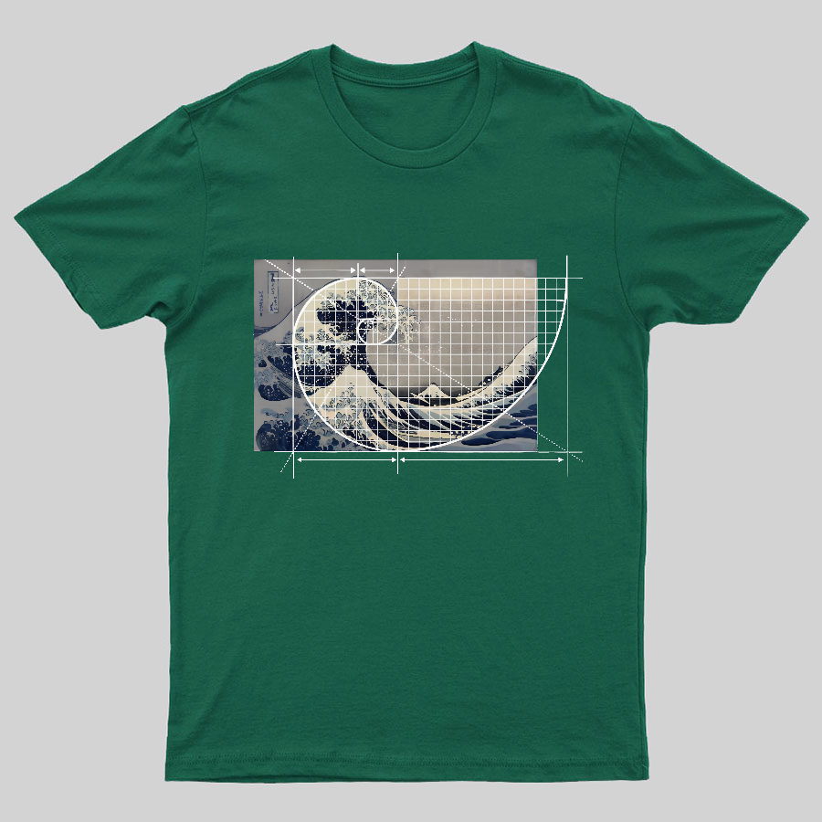 Hokusai Meets Fibonacci Geeky T-Shirt
