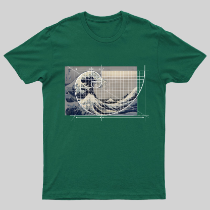 Hokusai Meets Fibonacci Geeky T-Shirt