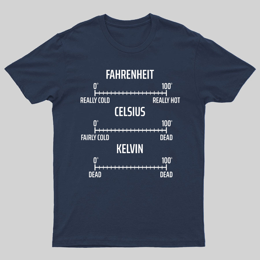 Fahrenheit Celsius Kelvin Geeky T-Shirt