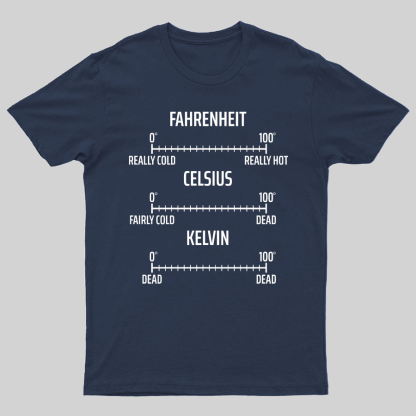 Fahrenheit Celsius Kelvin Geeky T-Shirt