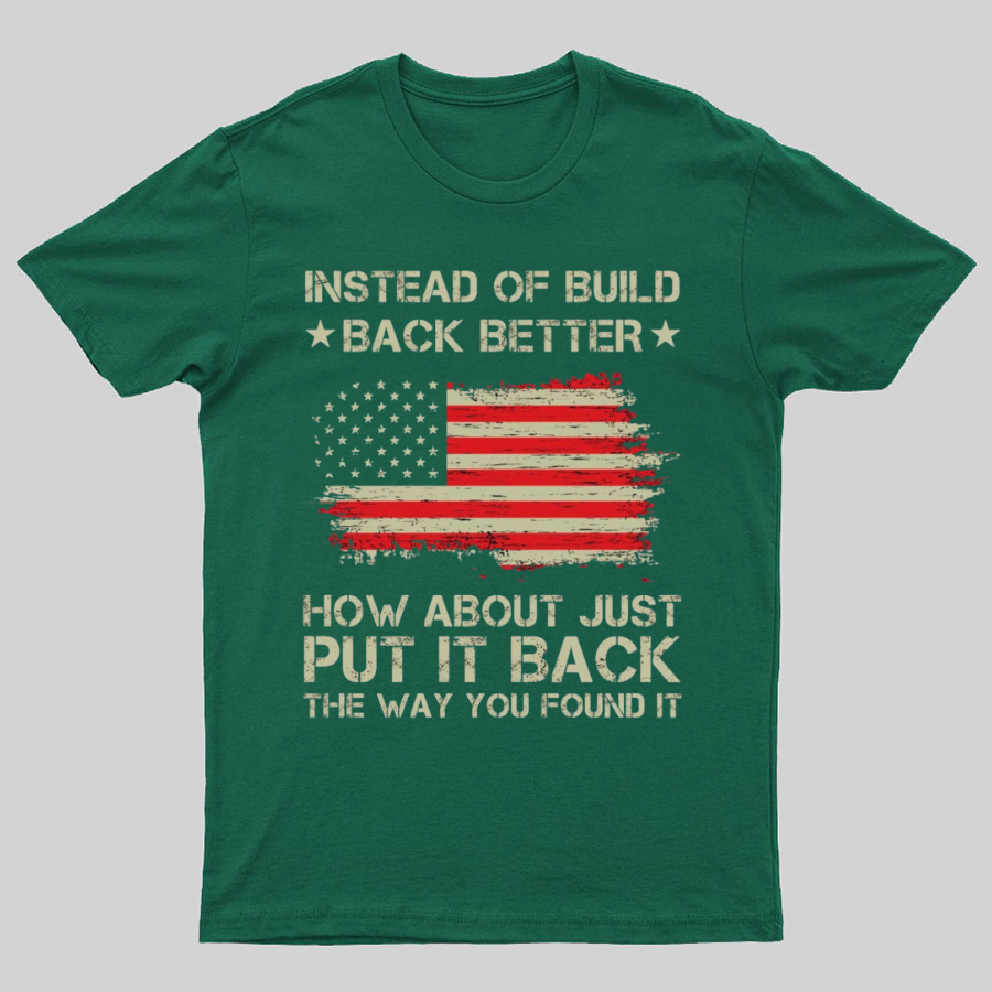 Instead Of Build Back Better How About Just Put It Back 1776 T-Shirt