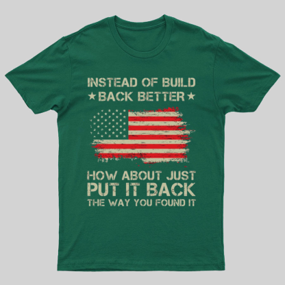 Instead Of Build Back Better How About Just Put It Back 1776 T-Shirt