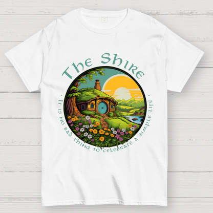 The Shire Home Middle Earth Wizard Journey Fellowship Elvish Bookish Geek T-Shirt