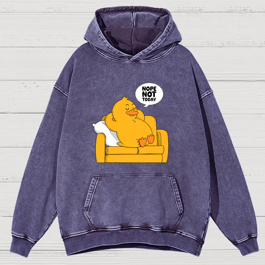 Nope Not Today Duck Vintage Distressed Hoodie
